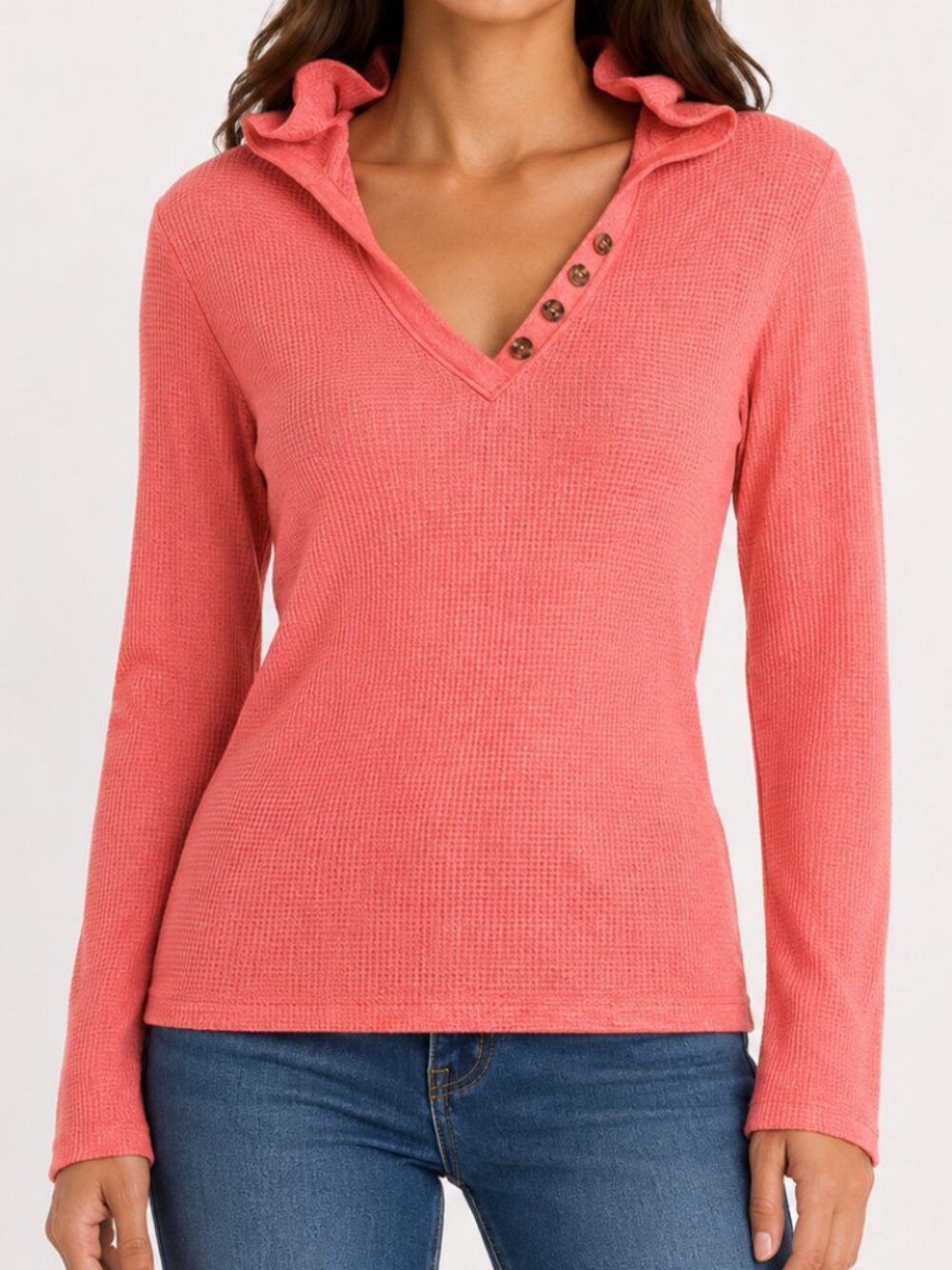 The North Face Spiced Coral V-Neck Hoodie